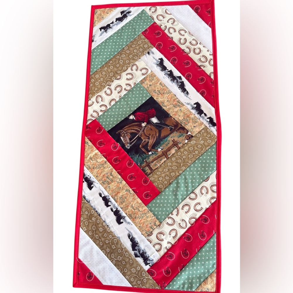 Fox hunting table runner handmade
